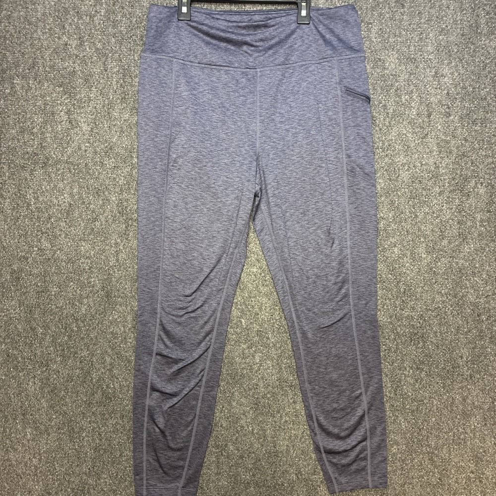 Eddie Bauer Women's Tight Leggings with Side Zip Pocket Blue Size Large